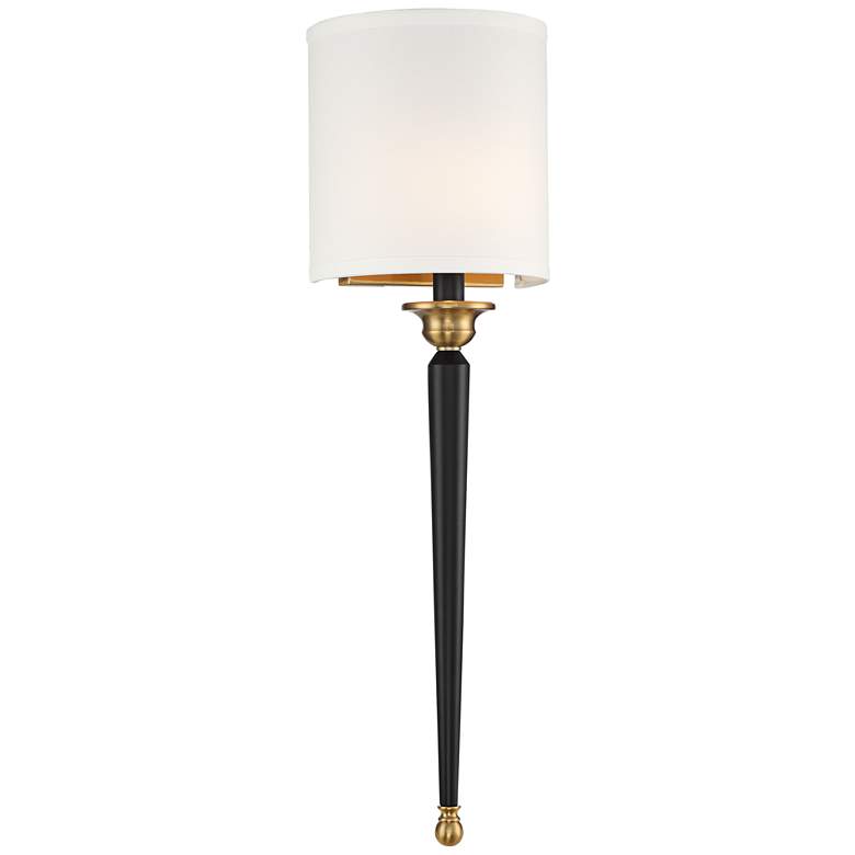 Image 5 Possini Euro Arletta 26 inch High Black and Brass Wall Sconce more views