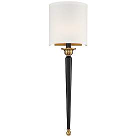 Image2 of Possini Euro Arletta 26" High Classic Black and Brass Wall Sconce