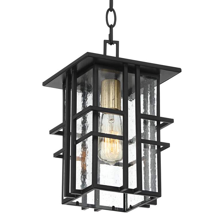 Image 4 Possini Euro Arley 12 1/2 inch High Black Outdoor Hanging Light more views