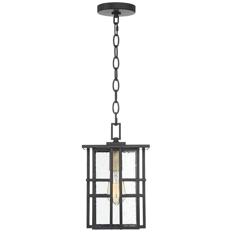 Possini Euro Arley 12 1/2&quot; High Black Outdoor Hanging Light more views