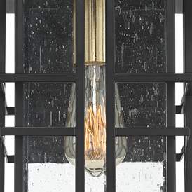 Image3 of Possini Euro Arley 12" High Black and Seeded Glass Outdoor Wall Light more views