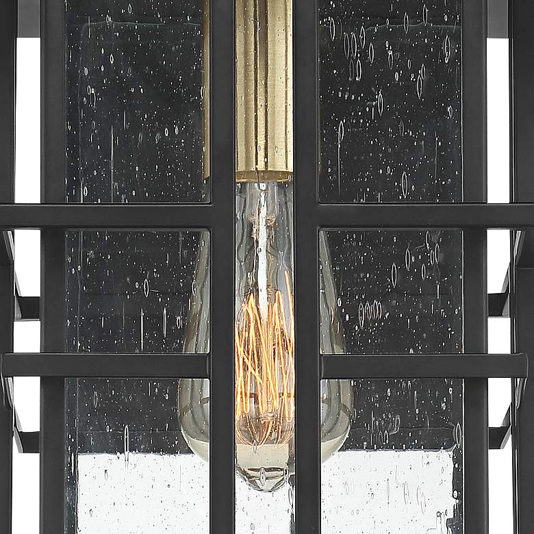 Image 3 Possini Euro Arley 12" High Black and Seeded Glass Outdoor Wall Light more views