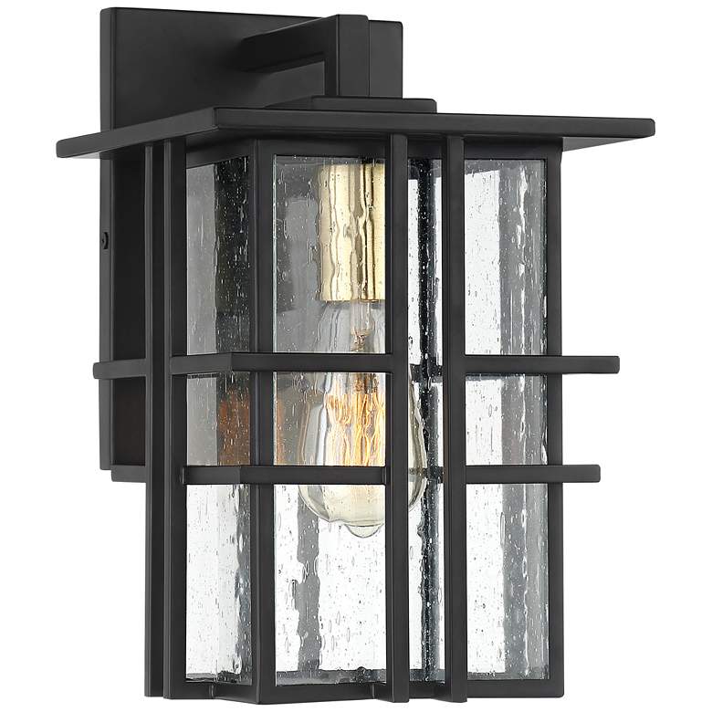 Image 2 Possini Euro Arley 12 inch High Black Finish Lantern Wall Sconce