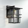 Possini Euro Arley 12" High Black Finish Lantern Wall Sconce