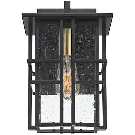 Image4 of Possini Euro Arley 12" High Black Finish Lantern Wall Sconce more views
