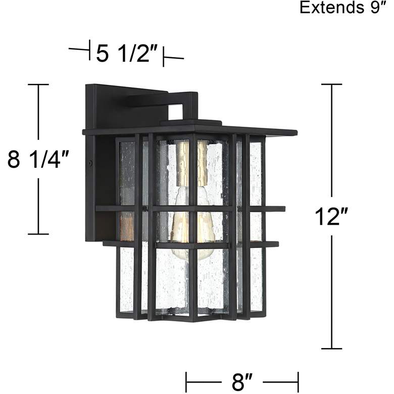 Image 7 Possini Euro Arley 12 inch High Black Finish Lantern Wall Sconce more views
