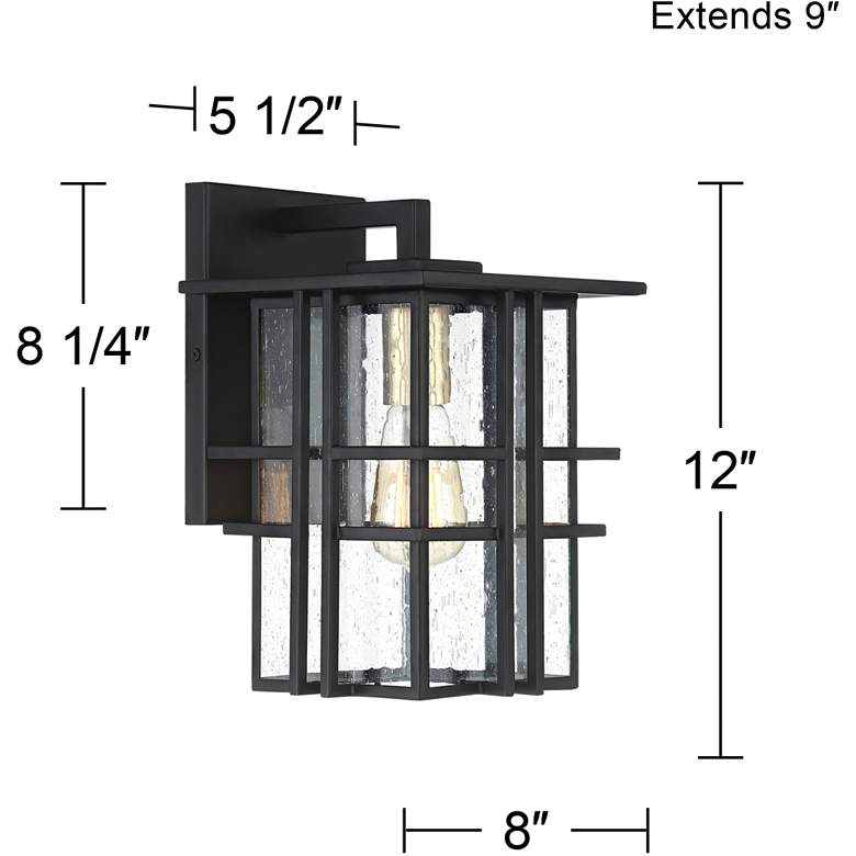 Image 7 Possini Euro Arley 12" High Black Finish Lantern Wall Sconce more views