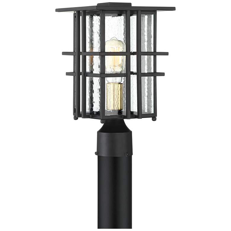 Image 2 Possini Euro Arley 13 3/4 inch High Black Outdoor Post Light