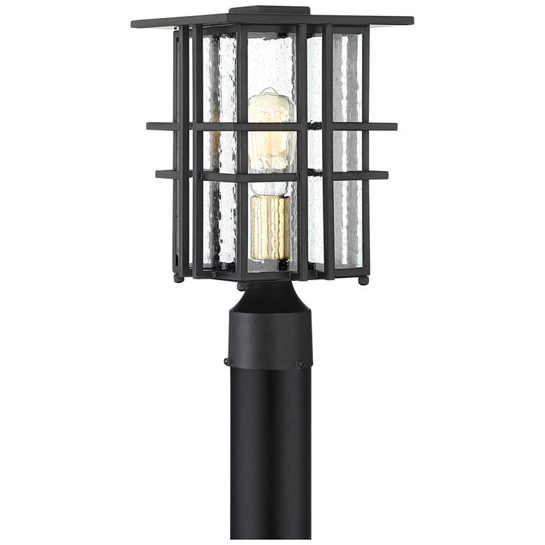 Image 3 Possini Euro Arley 13 3/4" High Black Outdoor Post Light