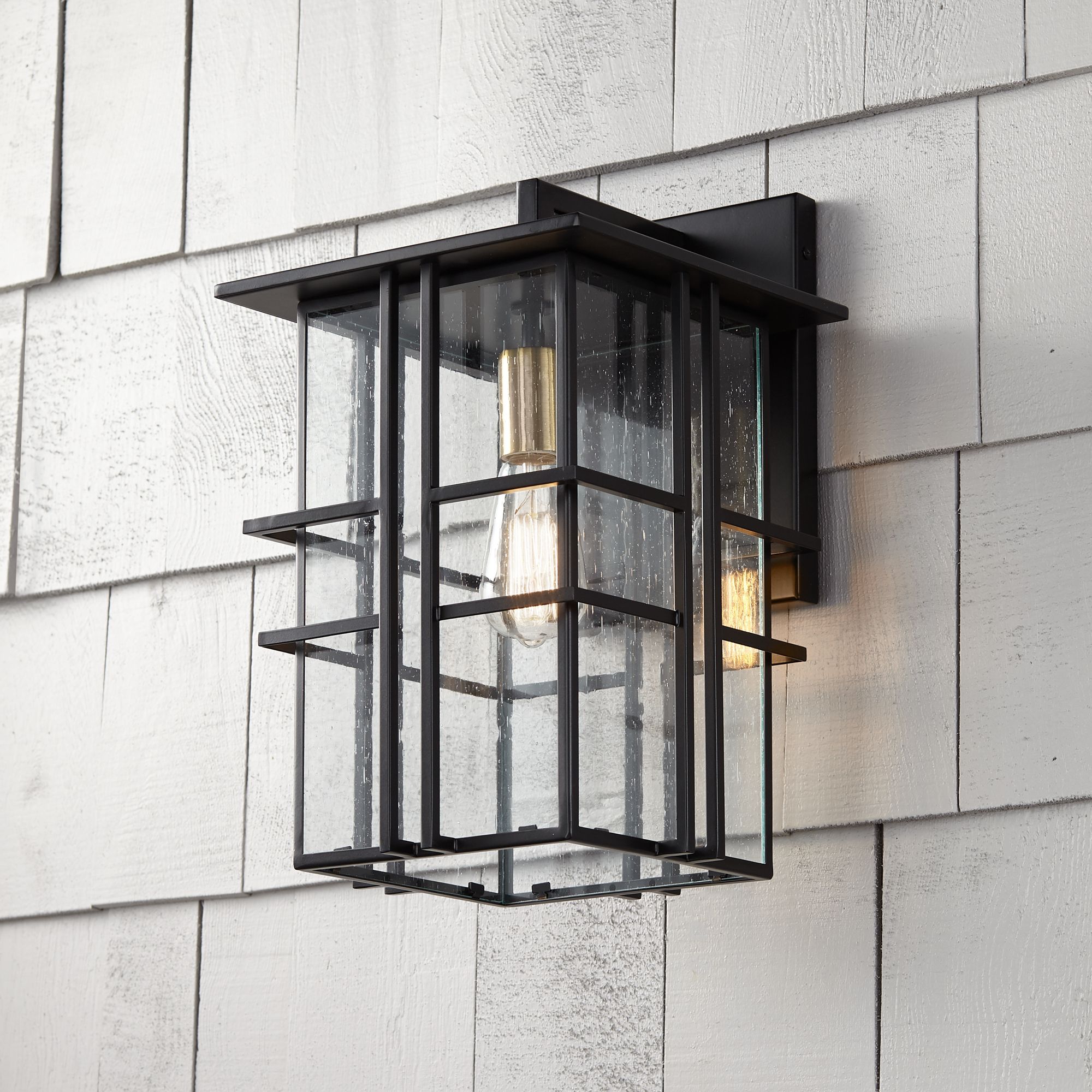 Watch A Video About the Possini Euro Arley Black Finish Outdoor Wall Lights Set of 2
