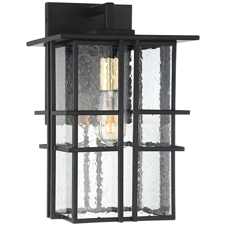 Image 2 Possini Euro Arley 16" High Black Outdoor Wall Light