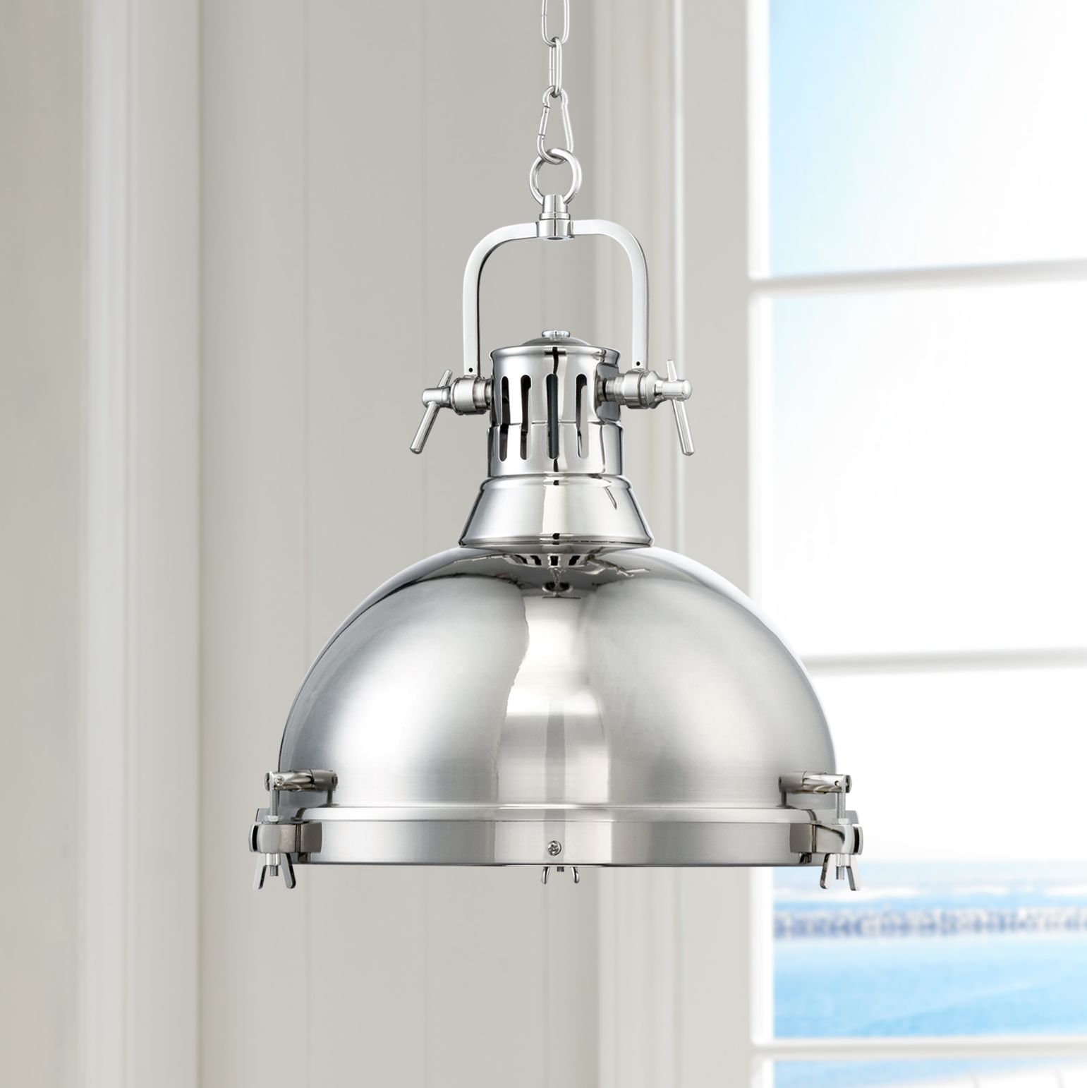 silver farmhouse pendant light