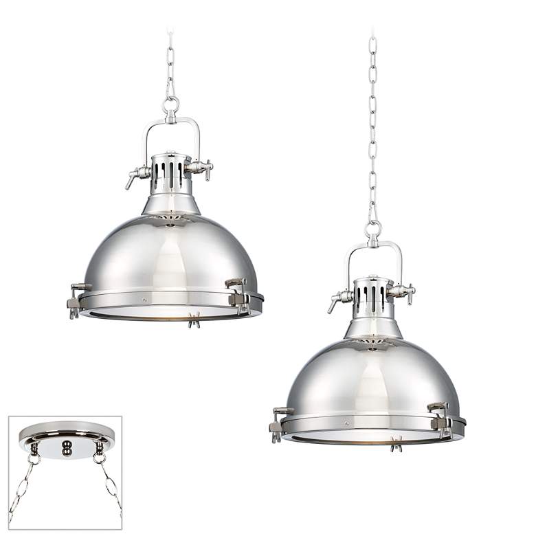 Image 1 Possini Euro Arlo Chrome 2-Light Swag Chandelier