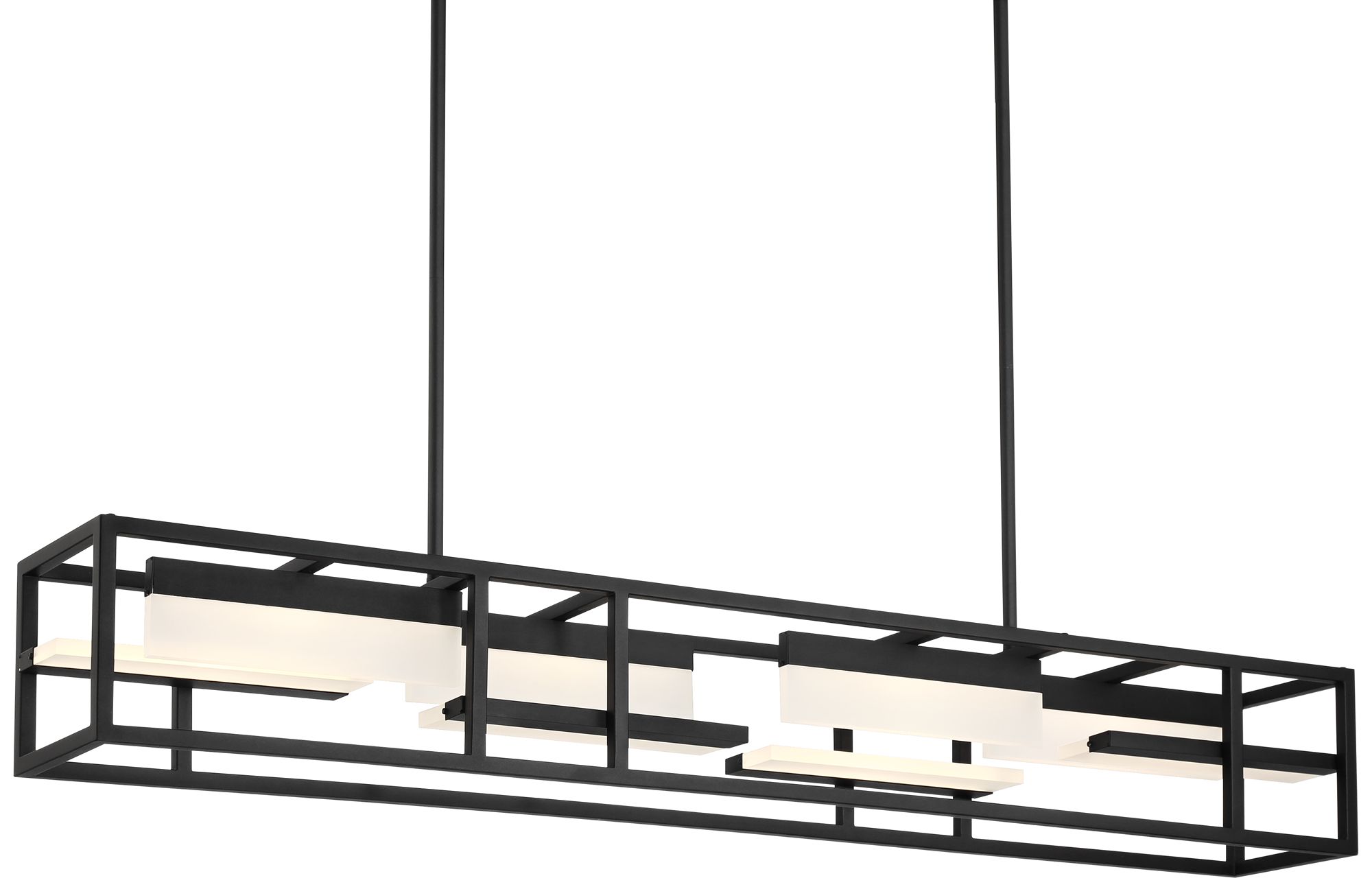 Possini Euro Armitage 56" Wide Modern Black Linear LED Chandelier