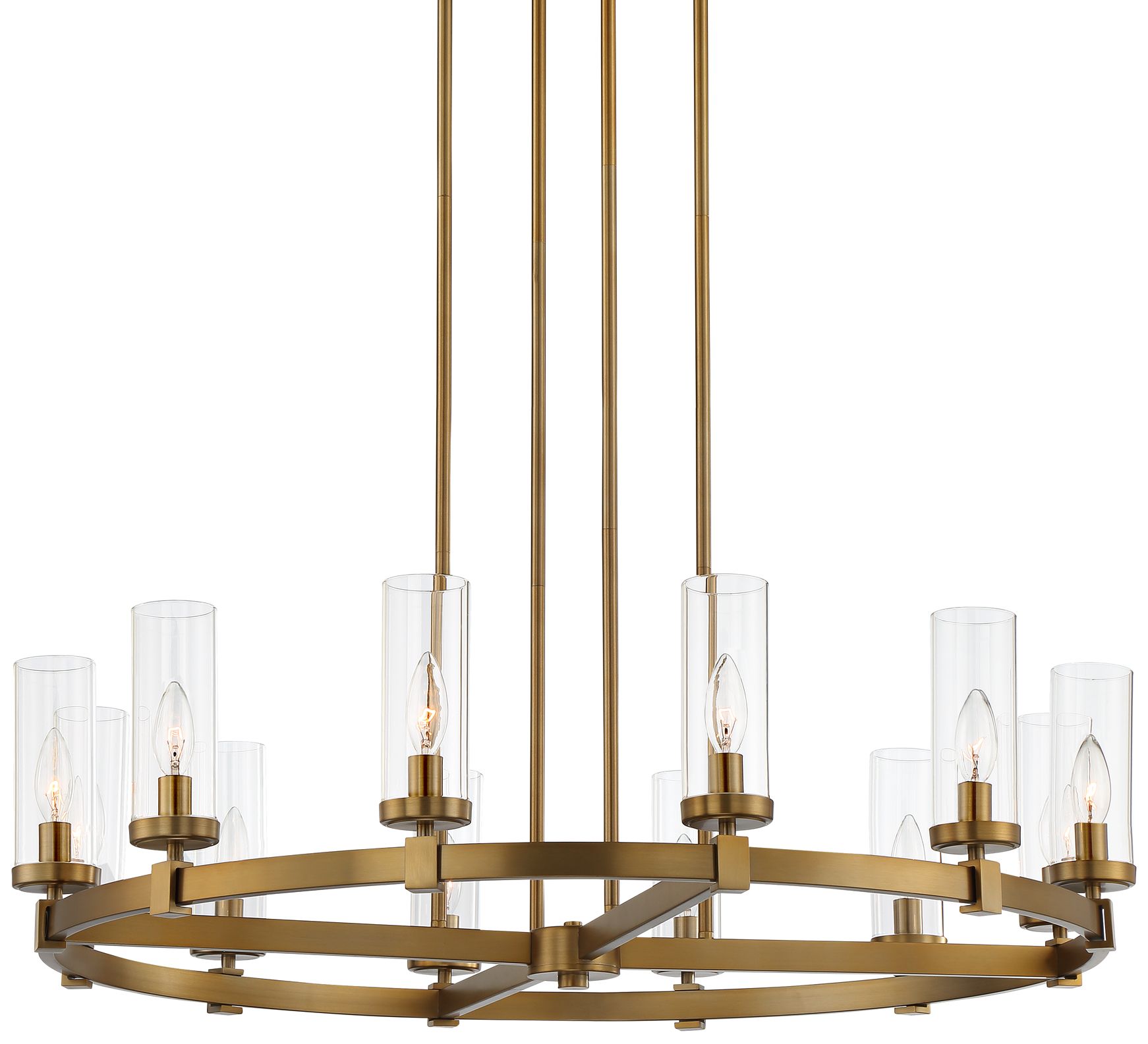 Image 3 Possini Euro Aron 36" Wide Brass 12-Light Wagon Wheel Chandelier