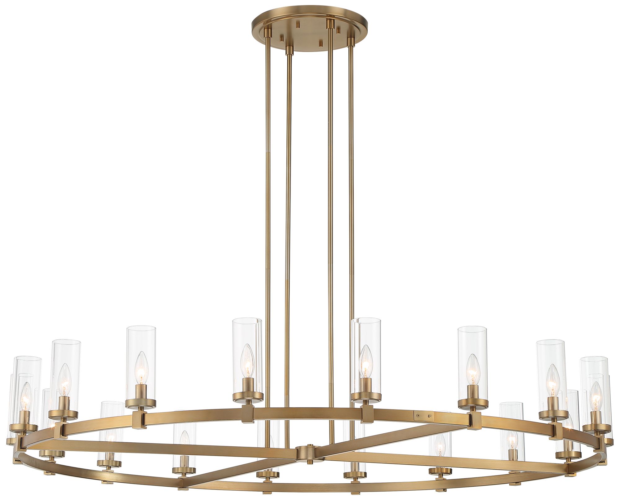 Thumbnail2 of Possini Euro Aron 60" Wide 18-Light Modern Brass Ring Chandelier