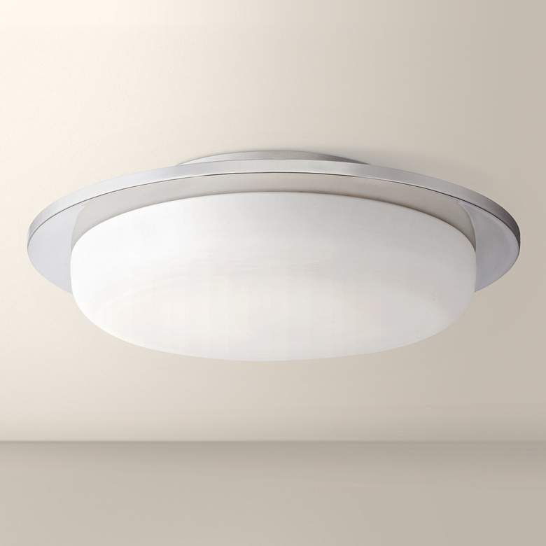 Image 1 Possini Euro Artas 14 1/2 inchW Round Chrome LED Ceiling Light