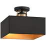 3_Possini Euro Artemis 12" Wide Black and Gold 2-Light Ceiling Light