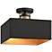 Possini Euro Artemis 12" Wide Black and Gold 2-Light Ceiling Light
