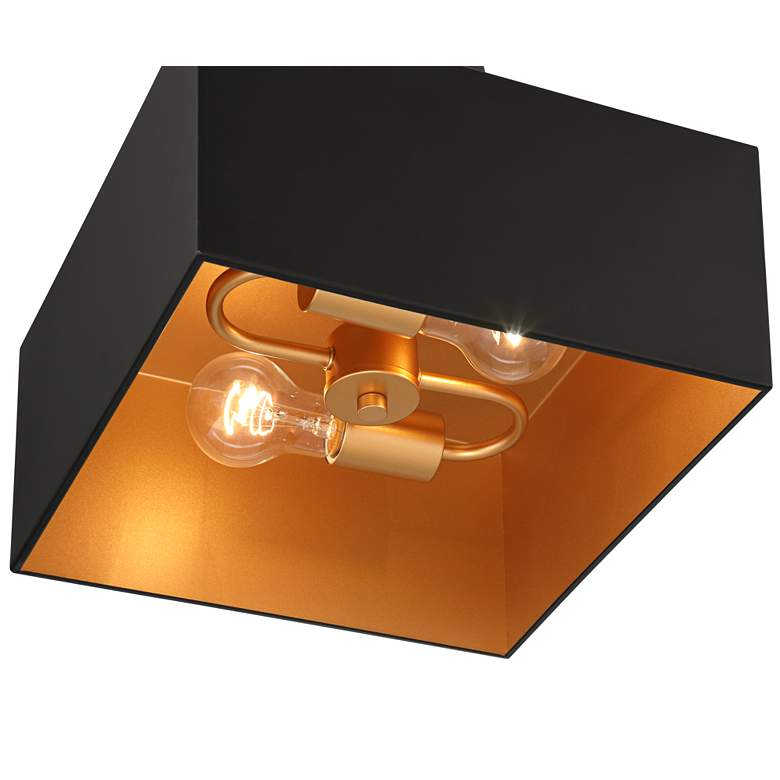 Image 3 Possini Euro Artemis 12" Wide Black and Gold 2-Light Ceiling Light more views