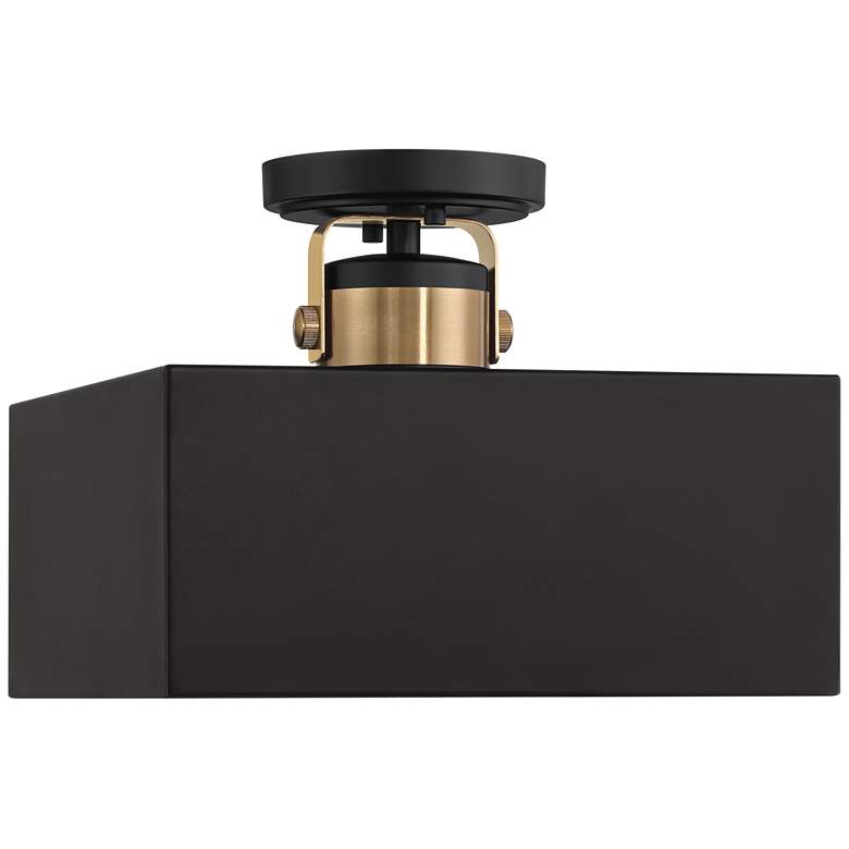 Image 5 Possini Euro Artemis 12" Wide Black and Gold 2-Light Ceiling Light more views