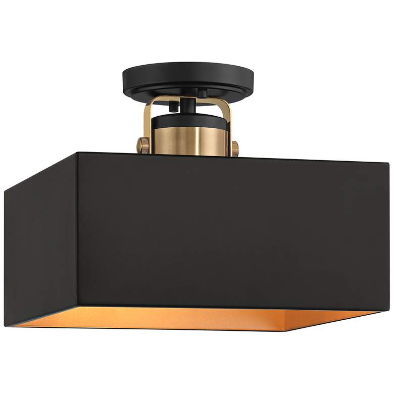 Image 6 Possini Euro Artemis 12" Wide Black and Gold 2-Light Ceiling Light more views