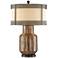 Possini Euro Arthur Double Shade Rustic Copper Ceramic Table Lamp