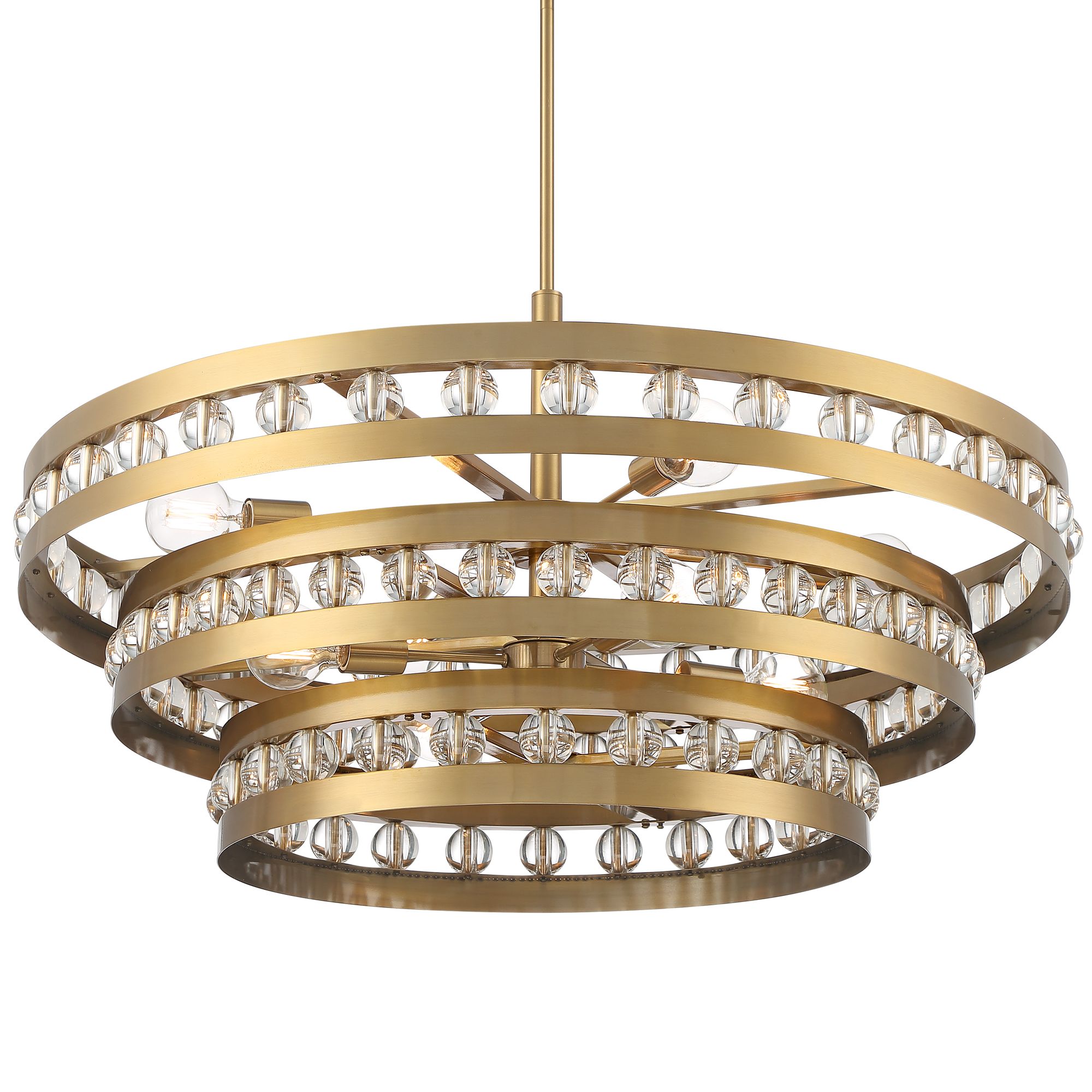 Image 3 Possini Euro Artyom 40" Wide Warm Gold 8-Light Crystal Ring Pendant