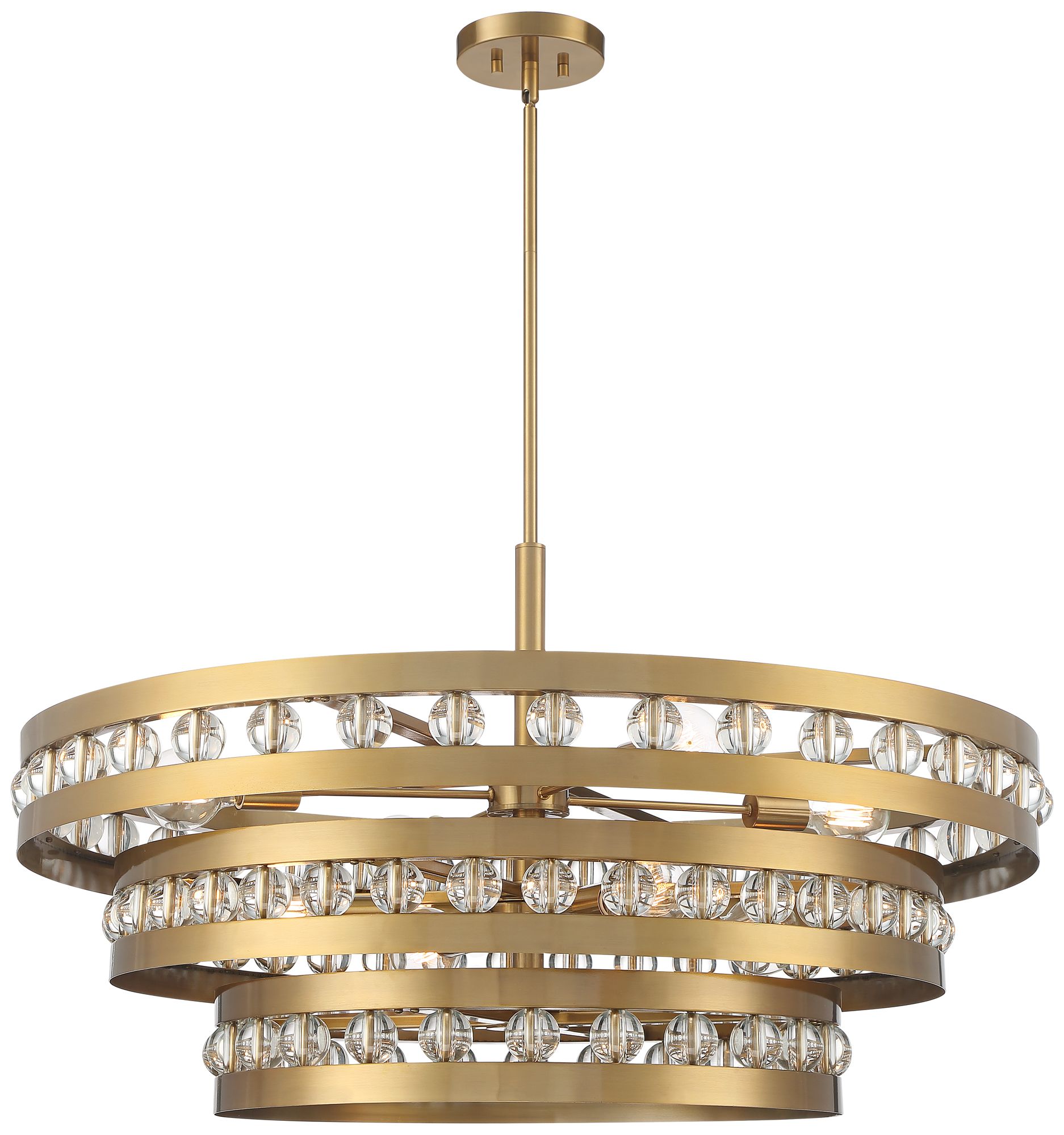 Image 6 Possini Euro Artyom 40" Wide Warm Gold 8-Light Crystal Ring Pendant more views