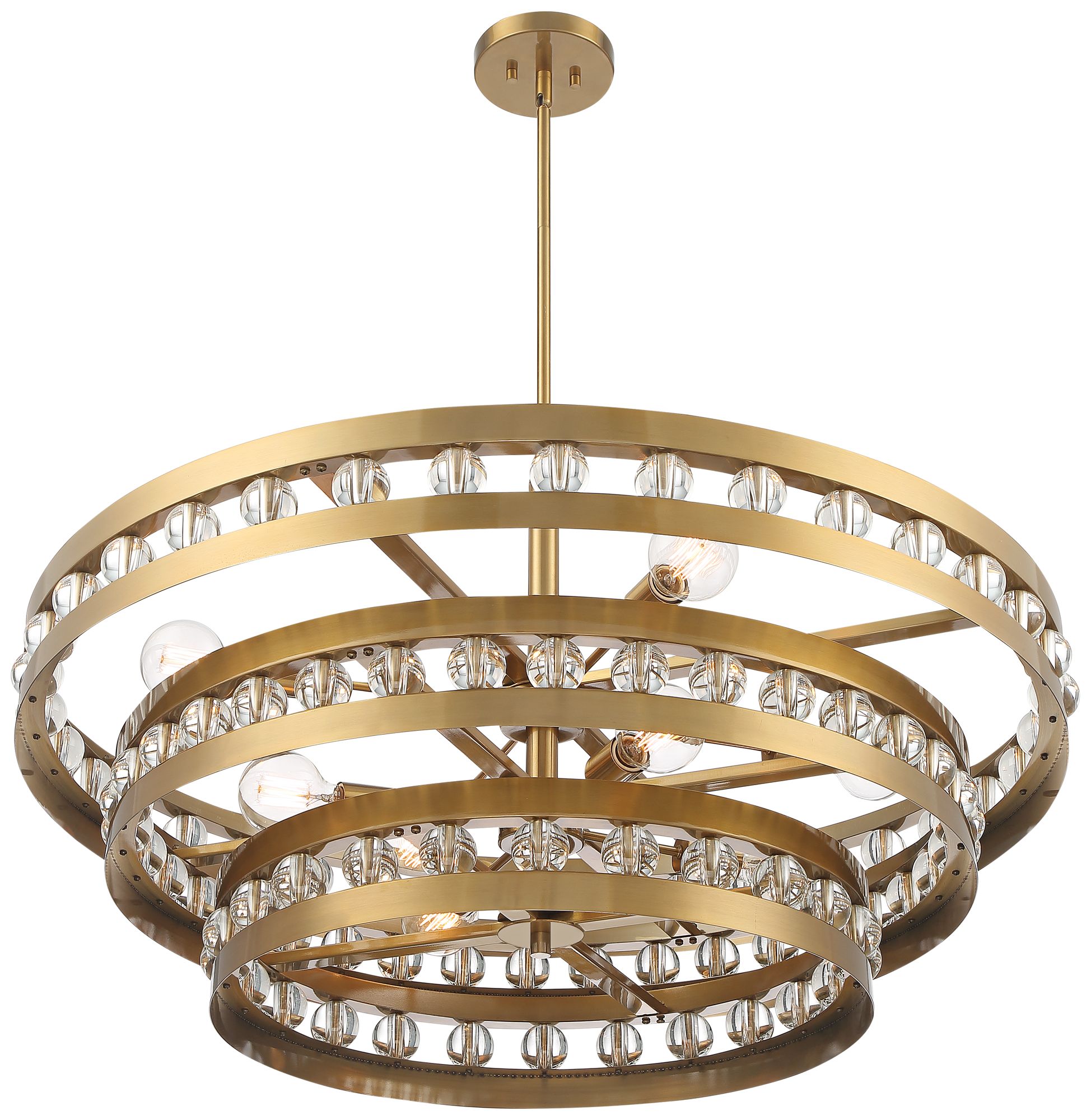 Watch A Video About the Stiffel Artyom Warm Gold 8 Light Crystal Ring Pendant