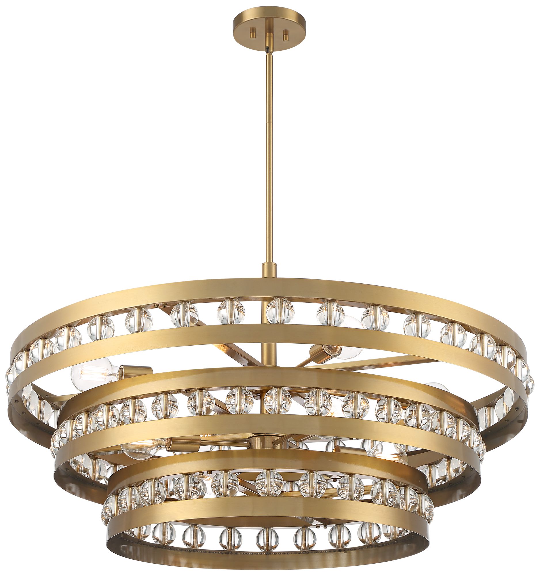 Watch A Video About the Stiffel Artyom Warm Gold 8 Light Crystal Ring Pendant