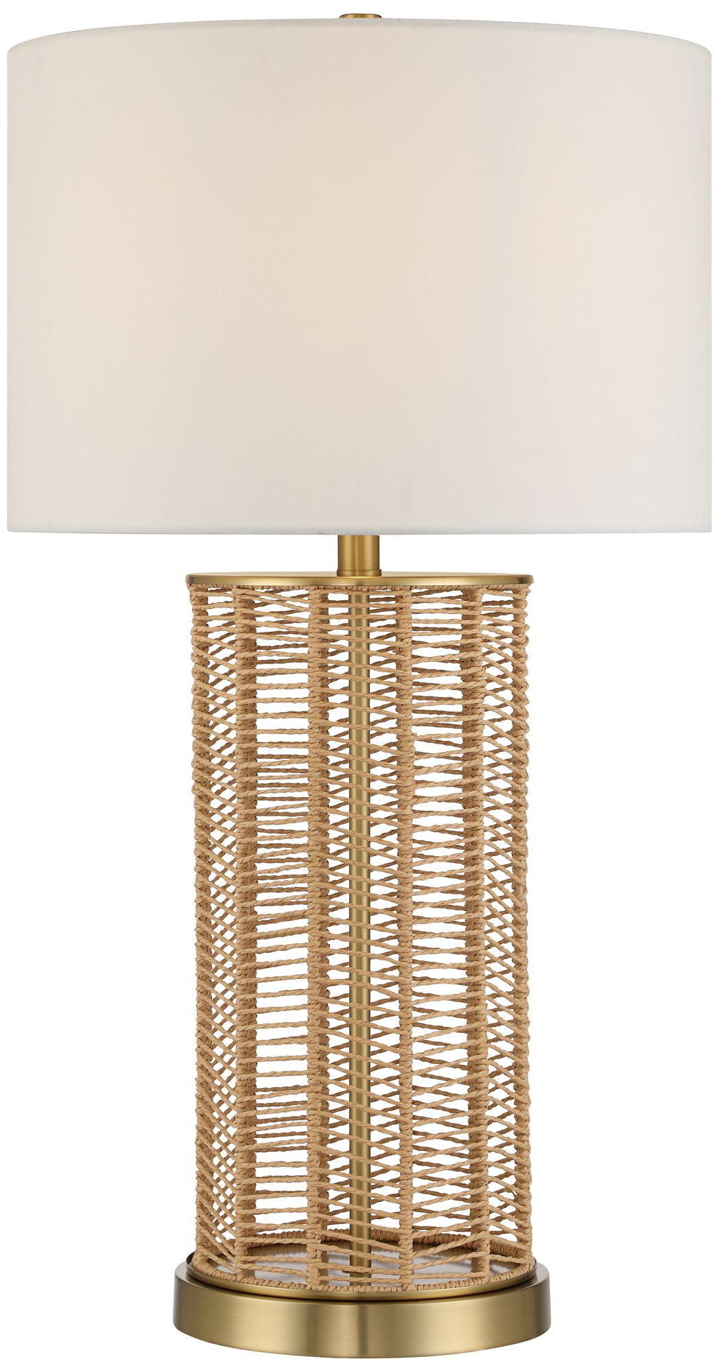 Image 2 Possini Euro Aruba 29 3/4" High Warm Brass and Woven Rope Table Lamp