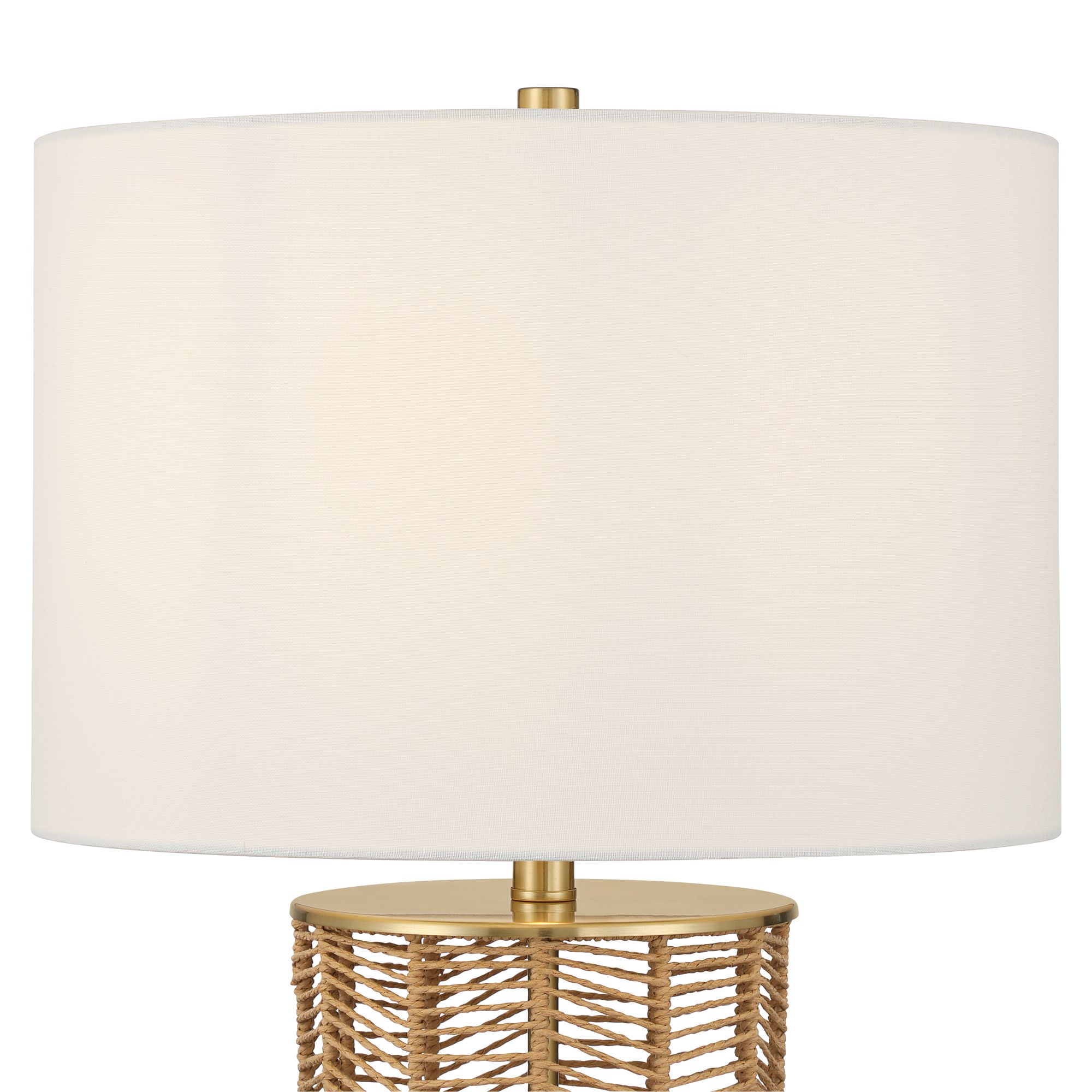 Image 3 Possini Euro Aruba 29 3/4" High Warm Brass and Woven Rope Table Lamp more views