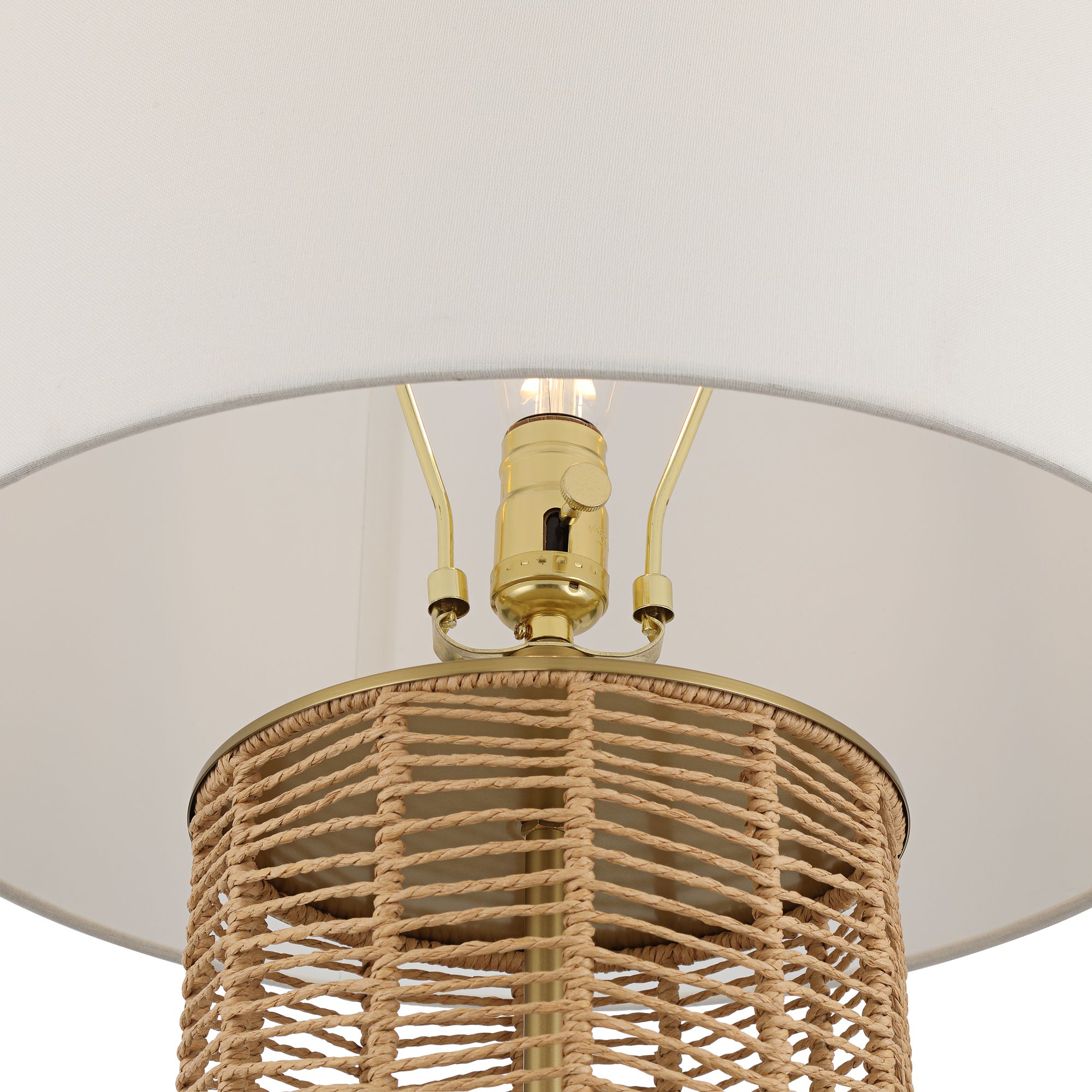 Image 5 Possini Euro Aruba 29 3/4" High Warm Brass and Woven Rope Table Lamp more views