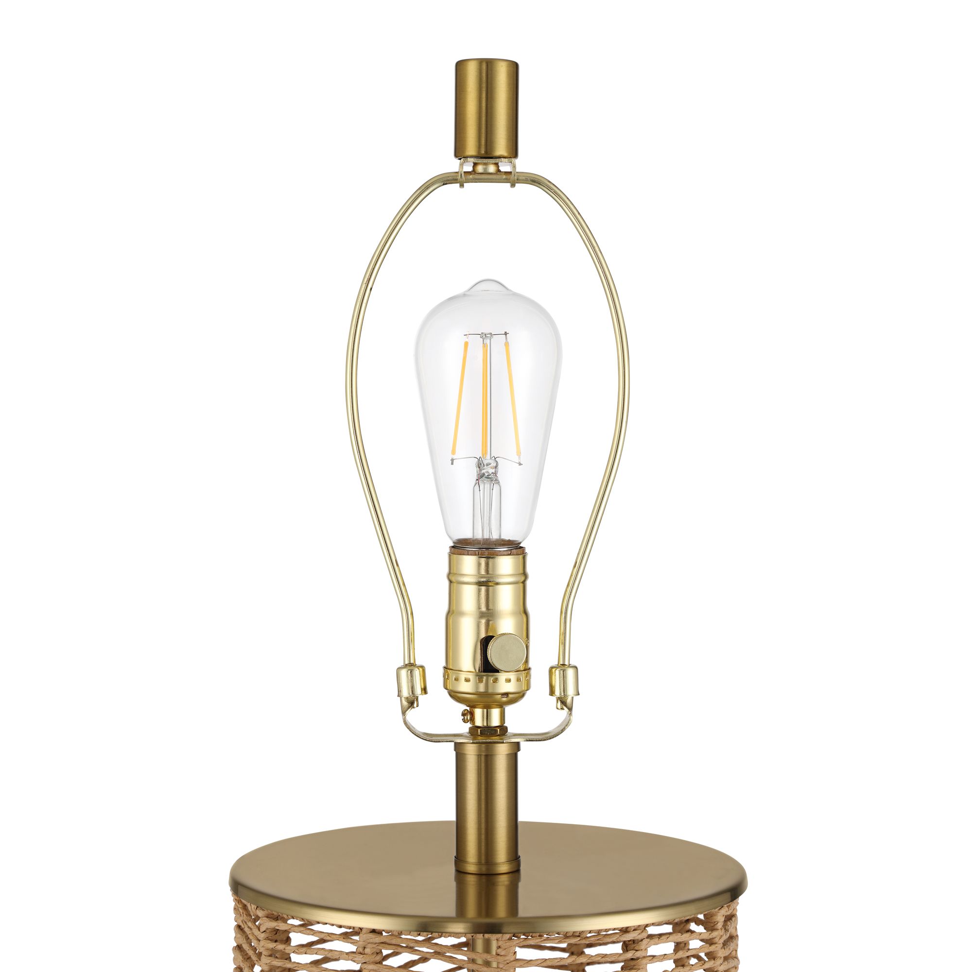 Image 6 Possini Euro Aruba 29 3/4" High Warm Brass and Woven Rope Table Lamp more views