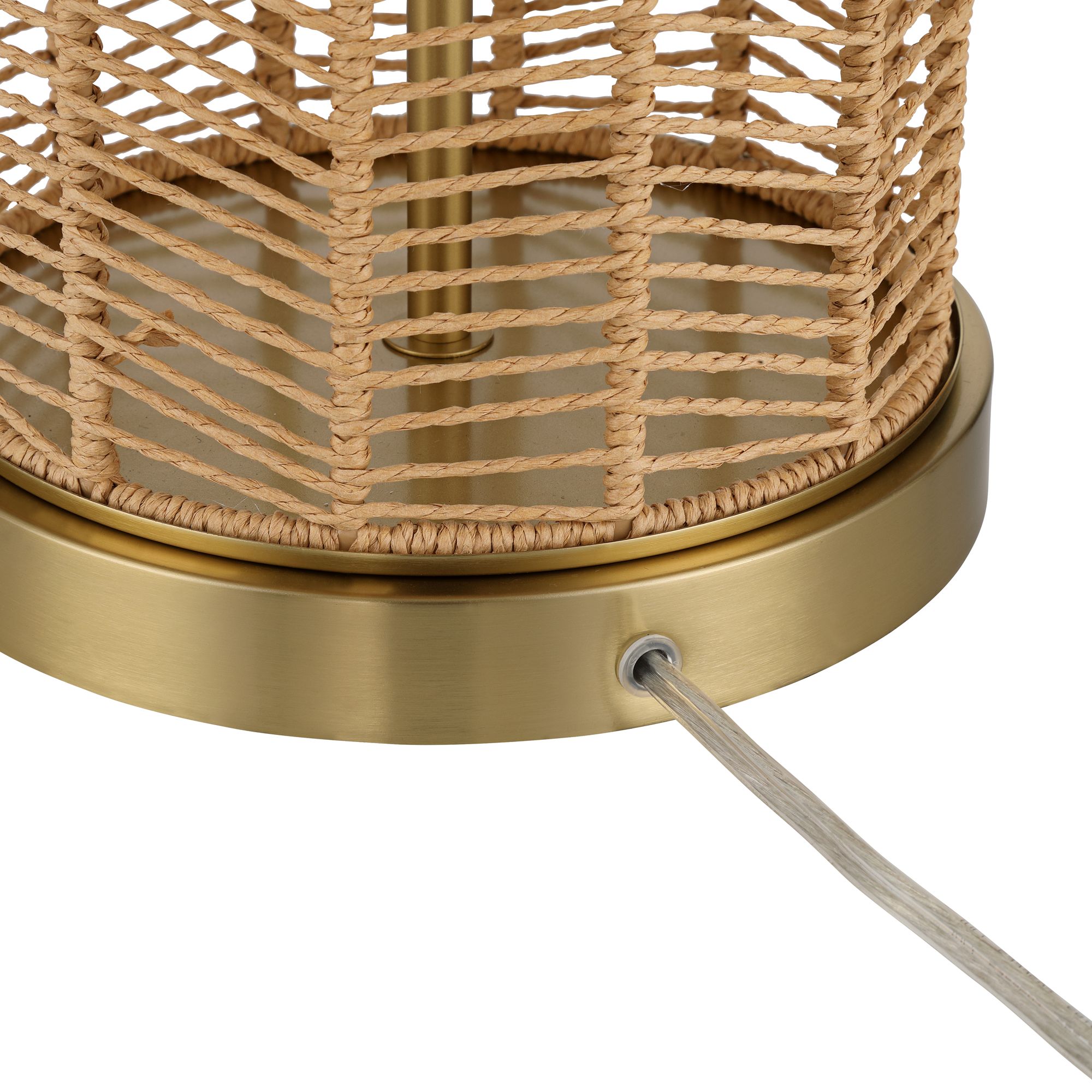 Possini Euro Aruba 29 3/4" High Warm Brass and Woven Rope Table Lamp