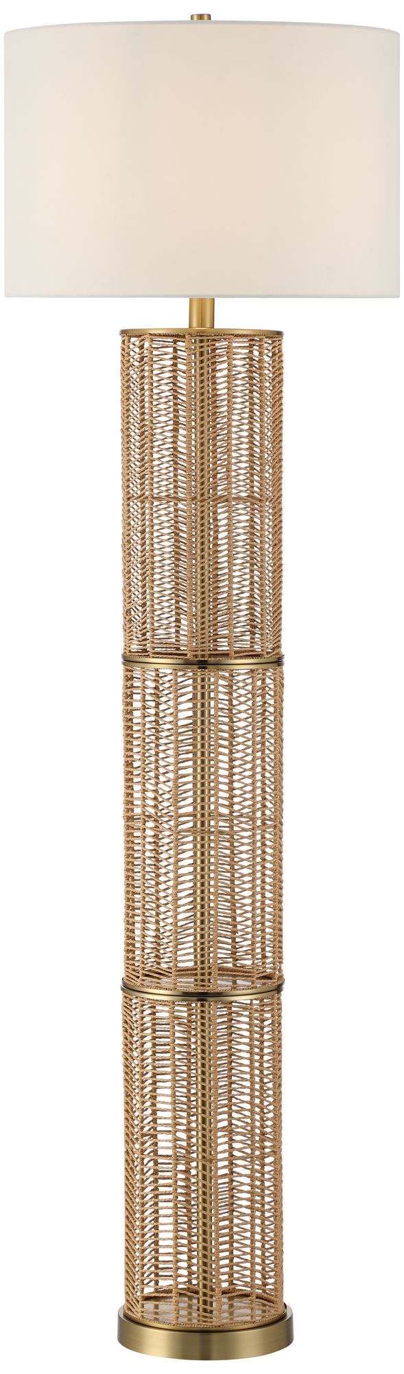 Image 2 Possini Euro Aruba 63 1/4" High Warm Brass and Woven Rope Floor Lamp