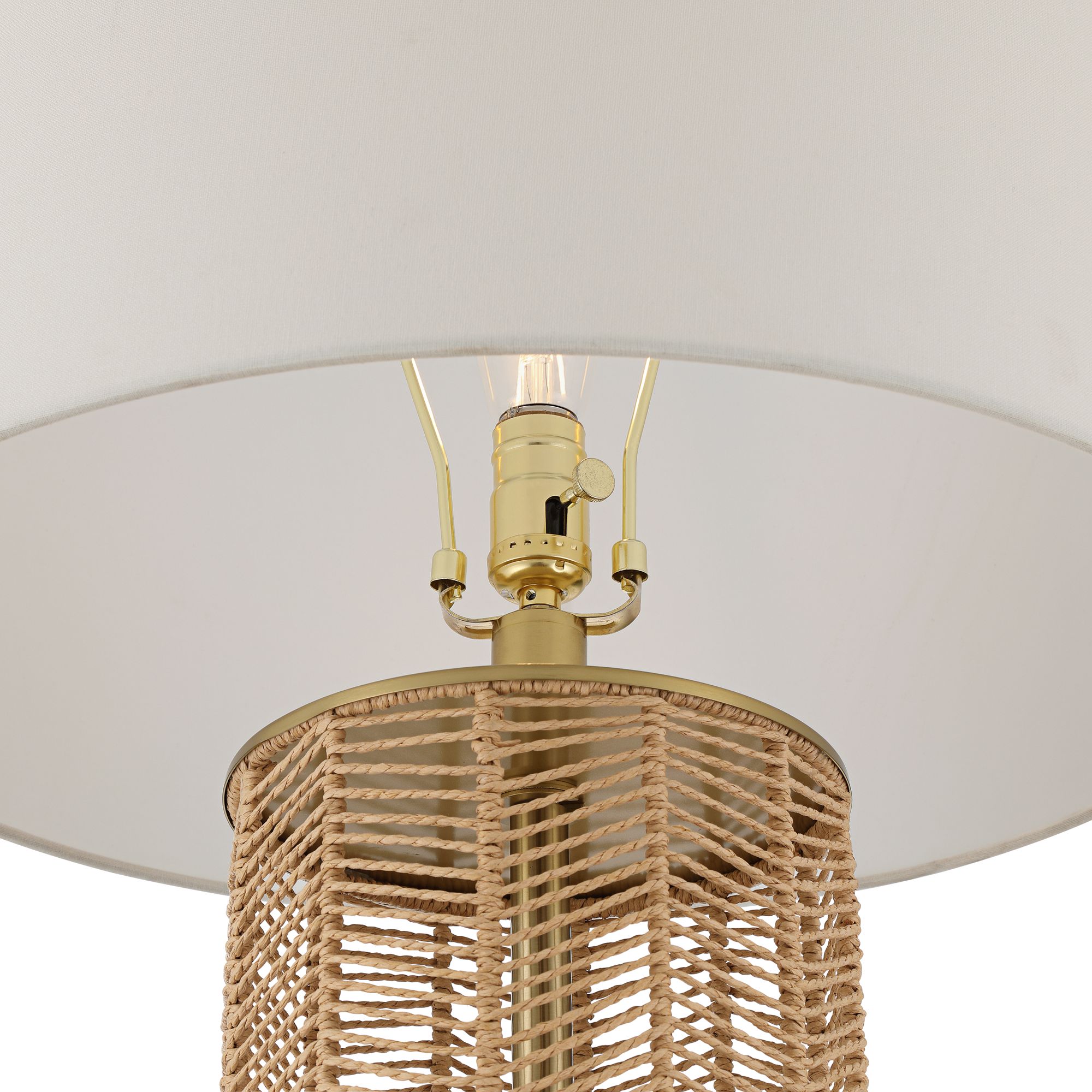 Image 5 Possini Euro Aruba 63 1/4" High Warm Brass and Woven Rope Floor Lamp more views