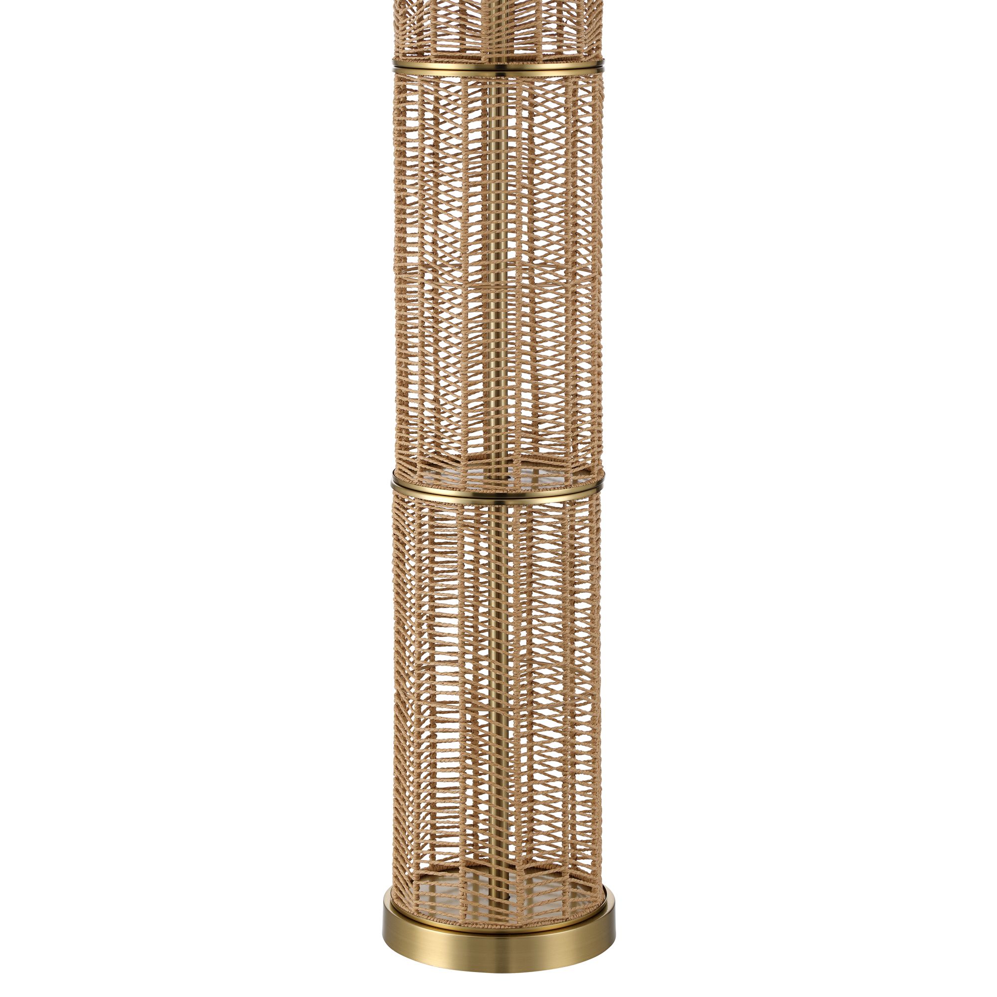 Image 7 Possini Euro Aruba 63 1/4" High Warm Brass and Woven Rope Floor Lamp more views