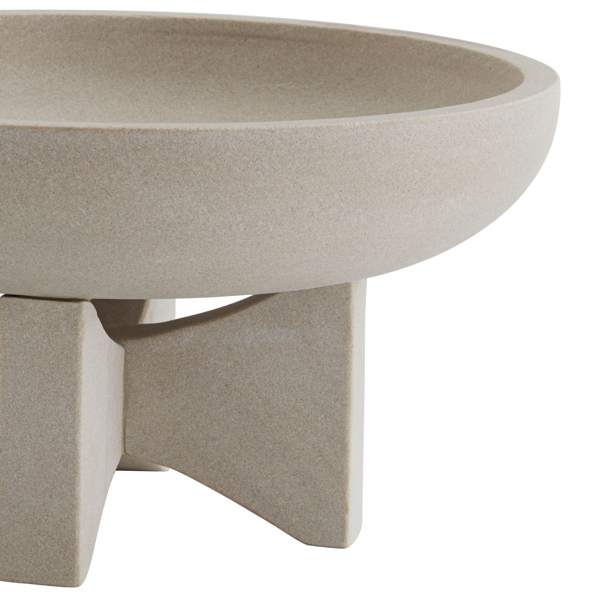 Image 2 Possini Euro Asha 10" Wide Sandstone Decorative Footed Bowl more views