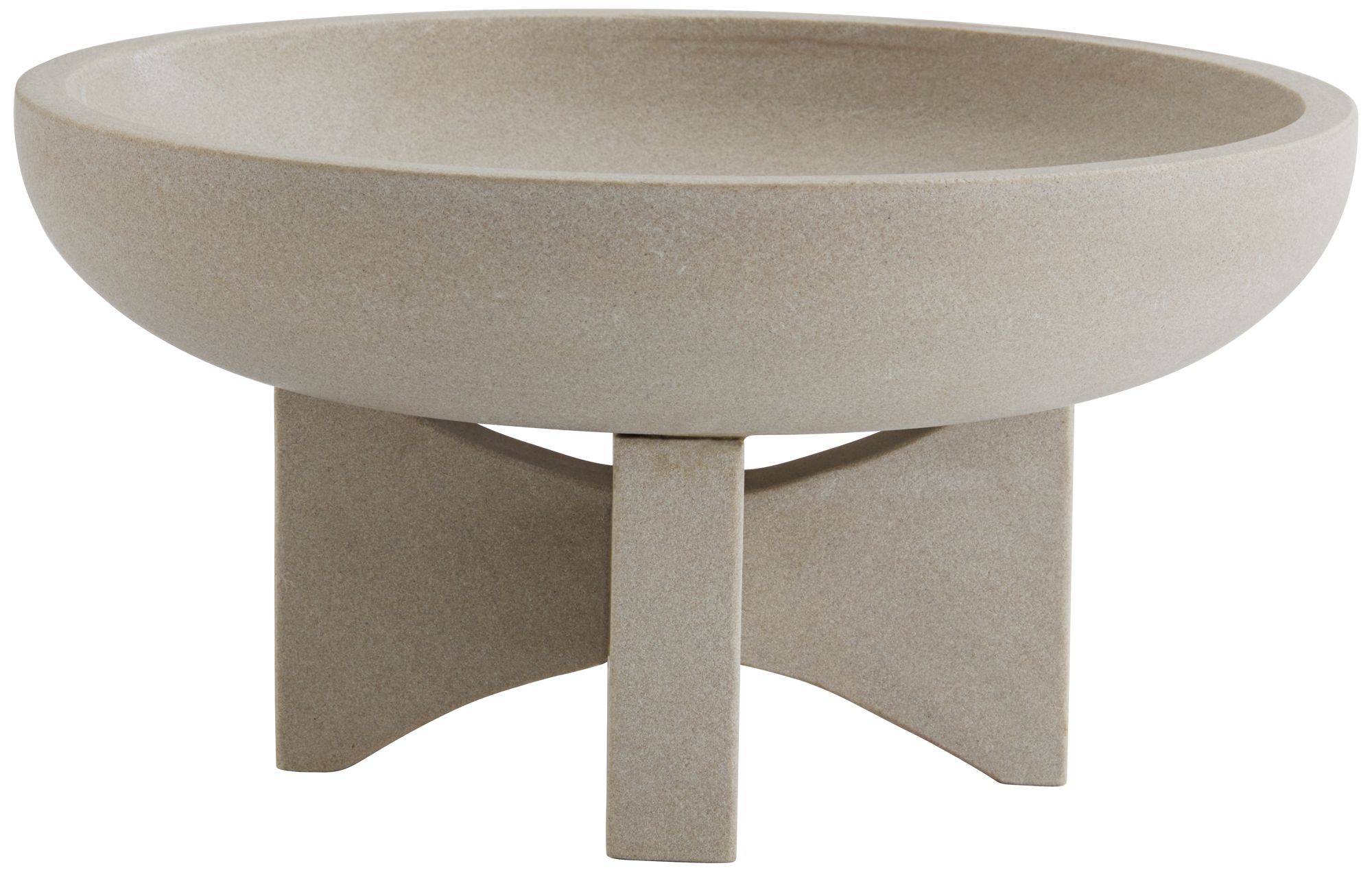 Image 4 Possini Euro Asha 10" Wide Sandstone Decorative Footed Bowl more views