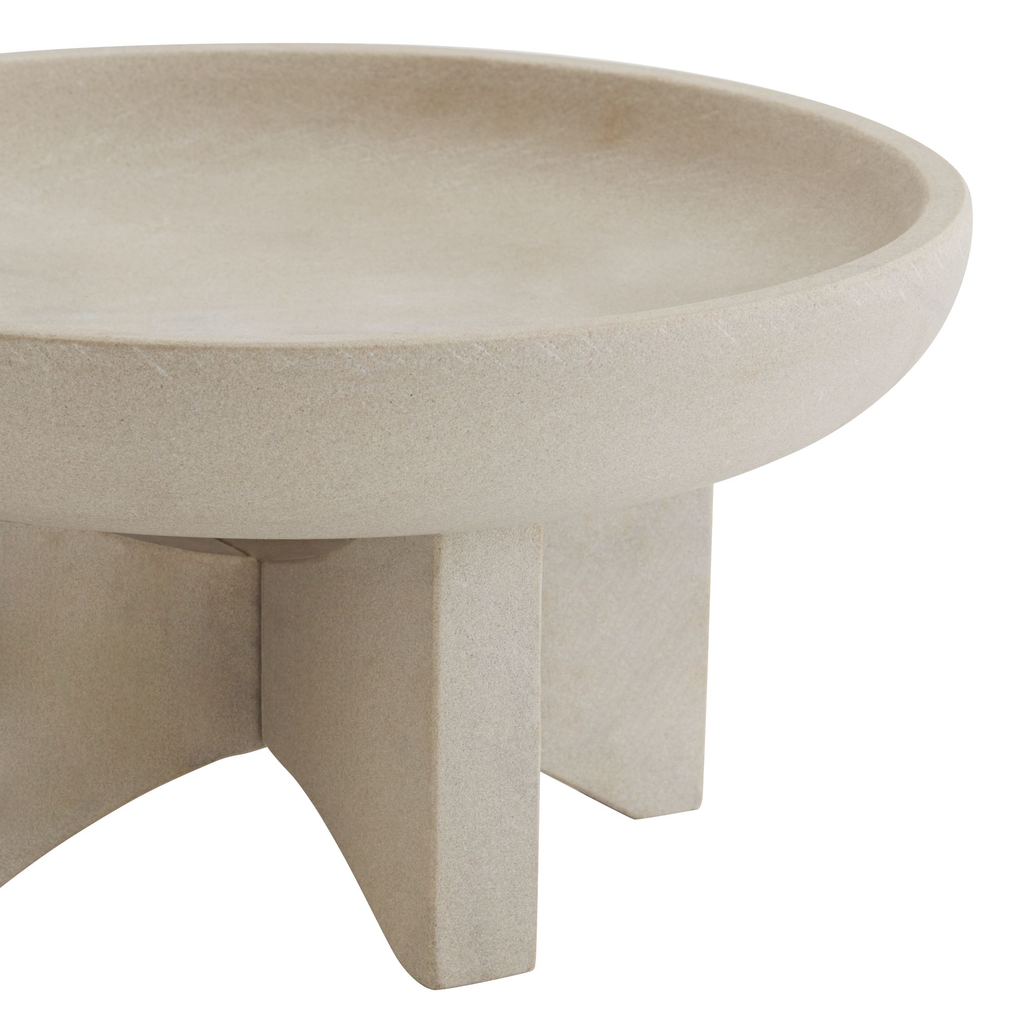 Image 2 Possini Euro Asha 12" Wide Sandstone Decorative Footed Bowl more views