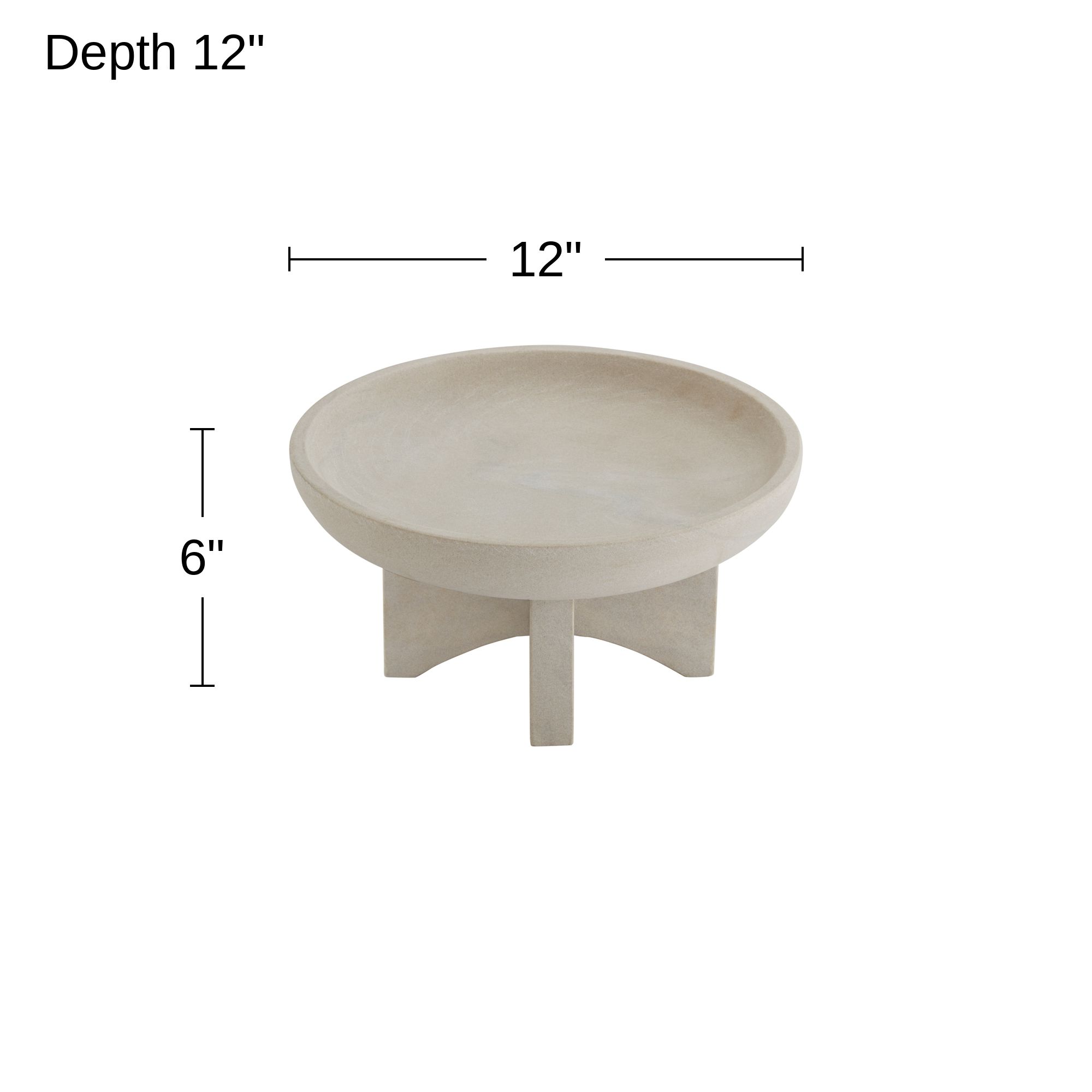Possini Euro Asha 12" Wide Sandstone Decorative Footed Bowl in scene