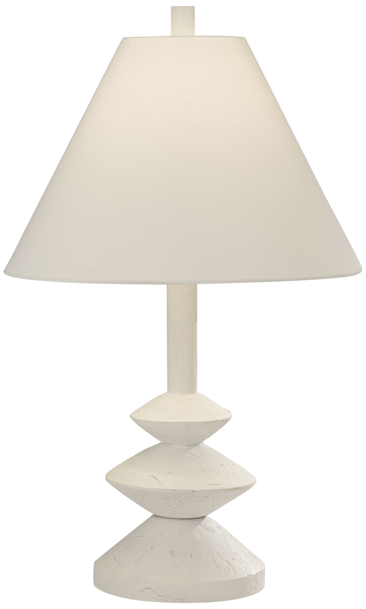 Possini Euro Ashely 24 1/2" White Geometric Modern Table Lamp Set of 2 in scene