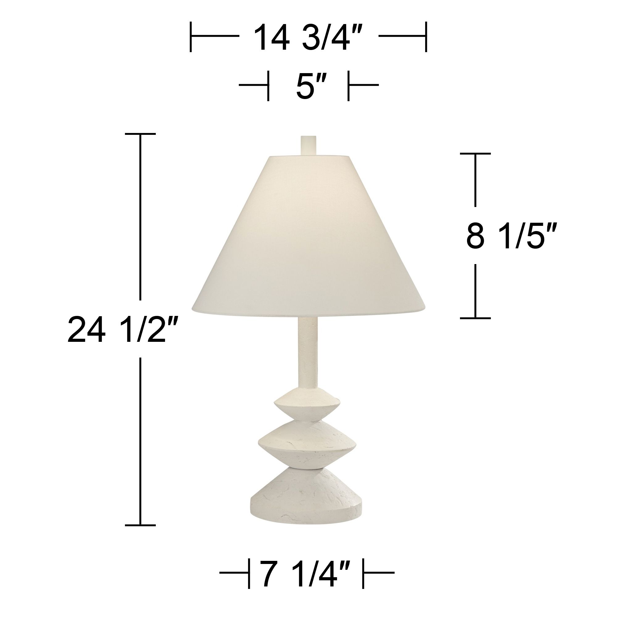Possini Euro Ashely 24 1/2" White Geometric Modern Table Lamp Set of 2 in scene