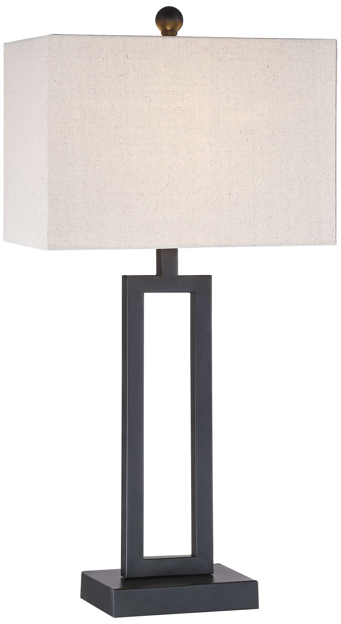 Image 2 Possini Euro Aston 26" Black Finish Open Rectangle Modern Table Lamp