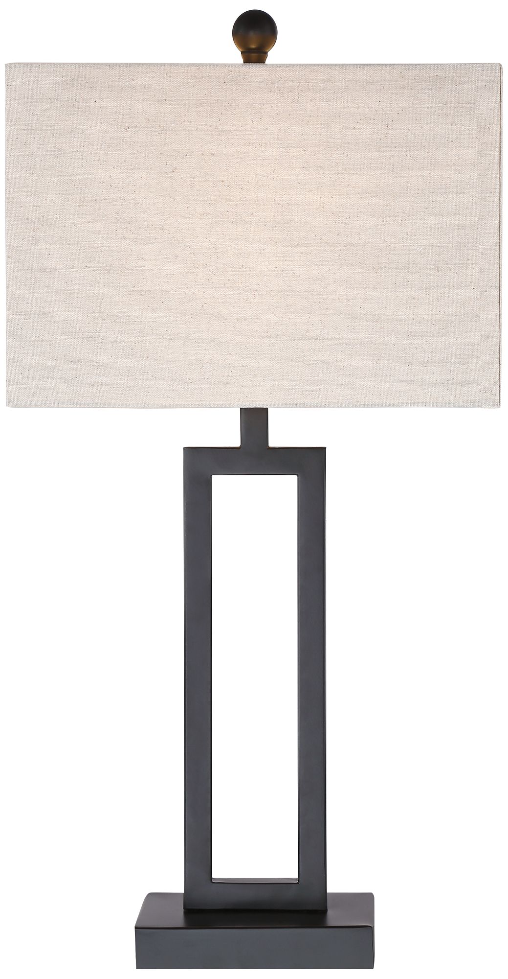 Image 6 Possini Euro Aston 26" Black Finish Open Rectangle Modern Table Lamp more views