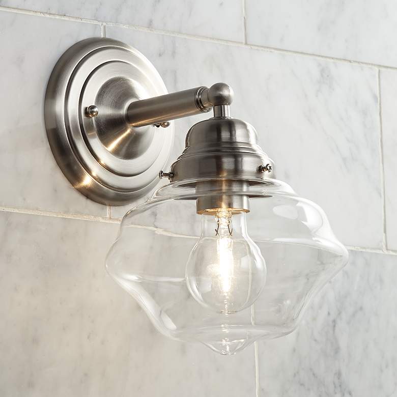 Image 1 Possini Euro Astrid 10 1/4" High Brushed Nickel Wall Sconce
