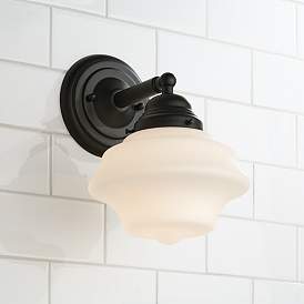 Image1 of Possini Euro Astrid 10 1/4" High Schoolhouse Glass Wall Sconce