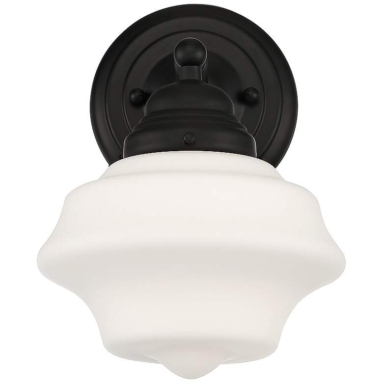 Image 4 Possini Euro Astrid 10 1/4" High Schoolhouse Glass Wall Sconce more views